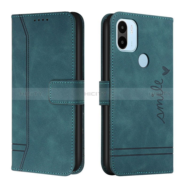 Custodia Portafoglio In Pelle Cover con Supporto H01X per Xiaomi Redmi A1 Plus Verde