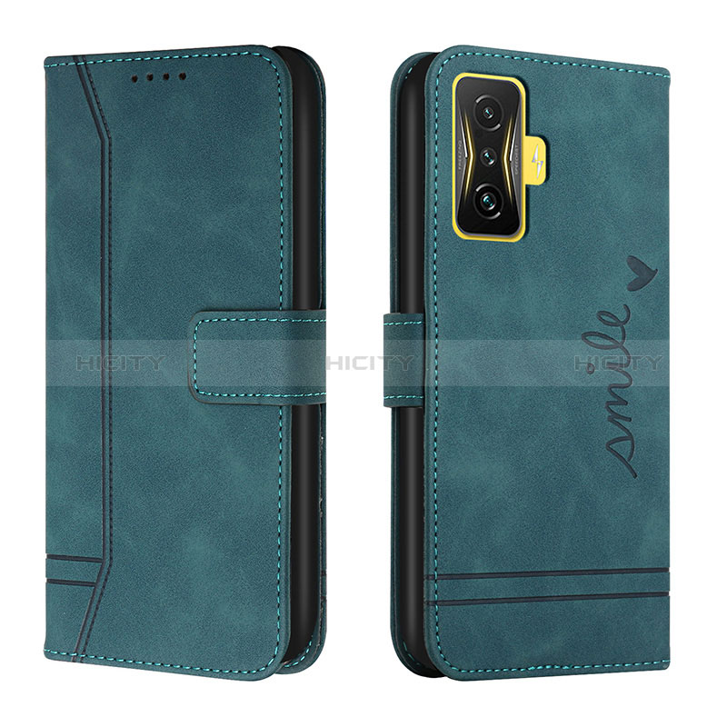 Custodia Portafoglio In Pelle Cover con Supporto H01X per Xiaomi Redmi K50 Gaming 5G Verde