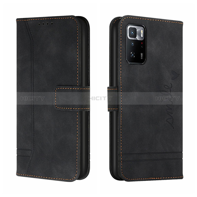 Custodia Portafoglio In Pelle Cover con Supporto H01X per Xiaomi Redmi Note 10 Pro 5G Nero