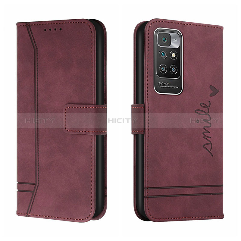 Custodia Portafoglio In Pelle Cover con Supporto H01X per Xiaomi Redmi Note 11 4G (2021) Rosso