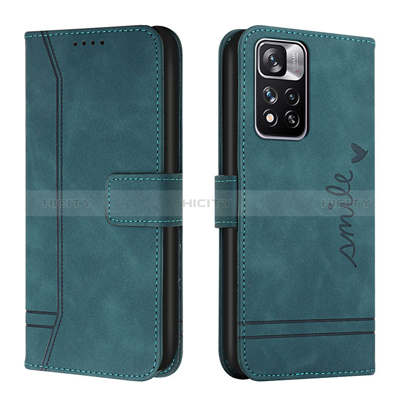 Custodia Portafoglio In Pelle Cover con Supporto H01X per Xiaomi Redmi Note 11 Pro+ Plus 5G Verde