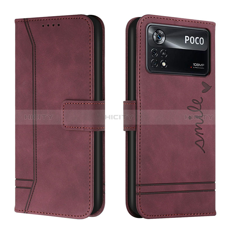 Custodia Portafoglio In Pelle Cover con Supporto H01X per Xiaomi Redmi Note 11E Pro 5G Rosso