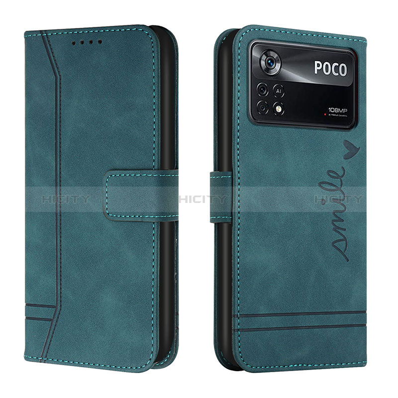 Custodia Portafoglio In Pelle Cover con Supporto H01X per Xiaomi Redmi Note 11E Pro 5G Verde