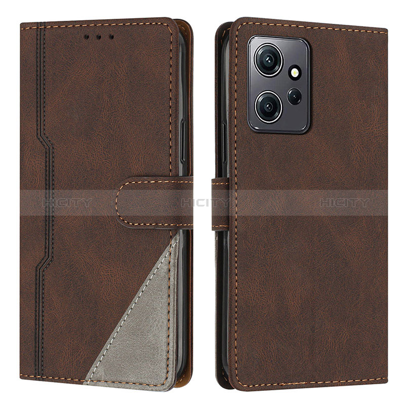 Custodia Portafoglio In Pelle Cover con Supporto H01X per Xiaomi Redmi Note 12 4G Marrone