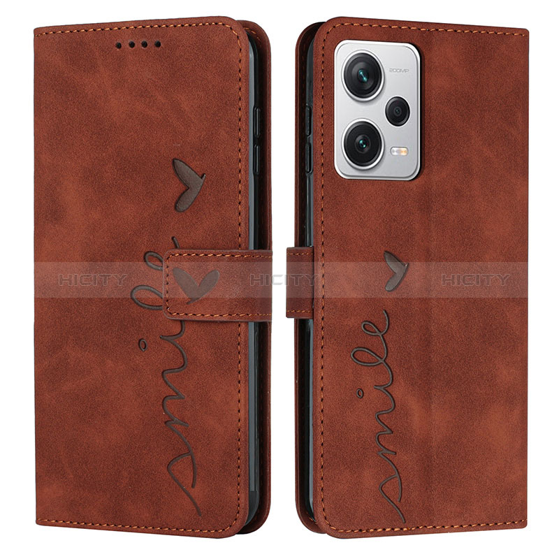 Custodia Portafoglio In Pelle Cover con Supporto H01X per Xiaomi Redmi Note 12 Pro+ Plus 5G Marrone