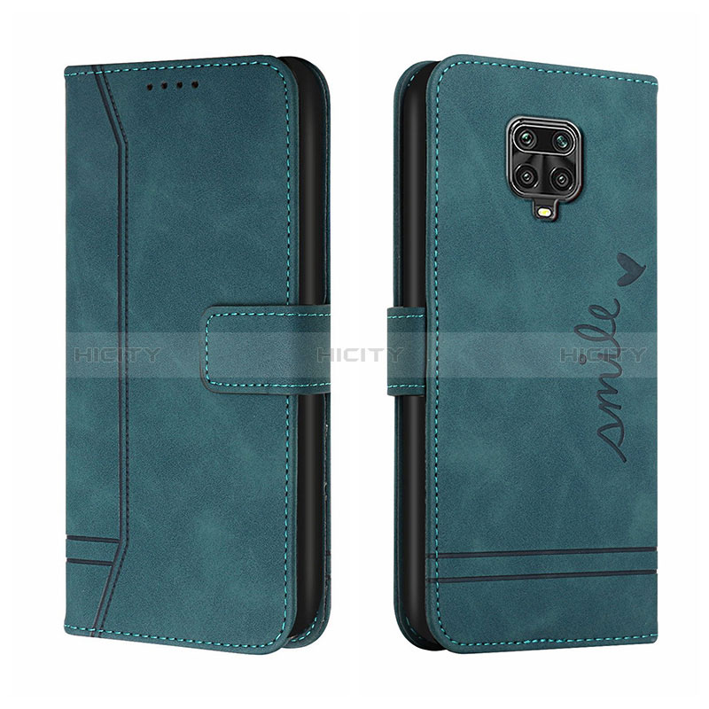 Custodia Portafoglio In Pelle Cover con Supporto H01X per Xiaomi Redmi Note 9 Pro Verde