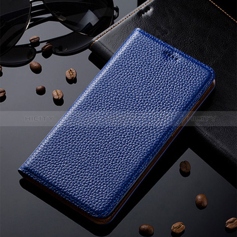 Custodia Portafoglio In Pelle Cover con Supporto H02P per Apple iPhone Xs Blu