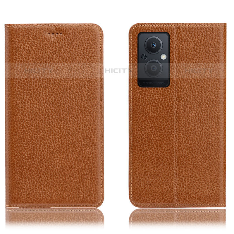 Custodia Portafoglio In Pelle Cover con Supporto H02P per OnePlus Nord N20 5G Marrone Chiaro