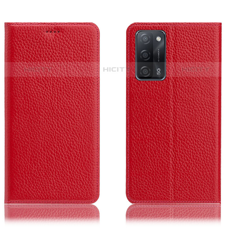 Custodia Portafoglio In Pelle Cover con Supporto H02P per Oppo A53s 5G Rosso