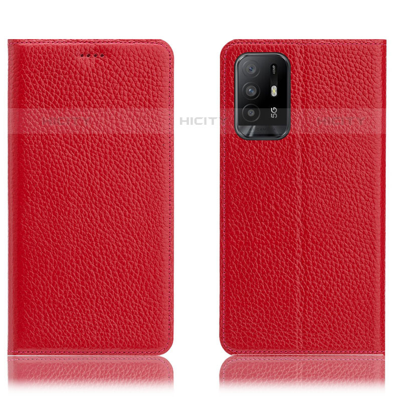 Custodia Portafoglio In Pelle Cover con Supporto H02P per Oppo A95 5G Rosso