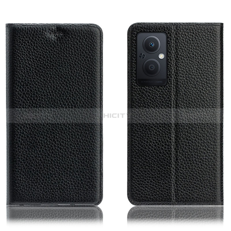 Custodia Portafoglio In Pelle Cover con Supporto H02P per Oppo A96 5G Nero