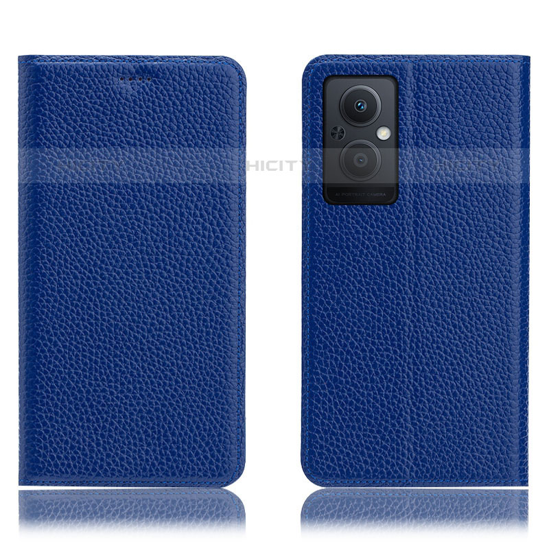 Custodia Portafoglio In Pelle Cover con Supporto H02P per Oppo F21 Pro 5G Blu
