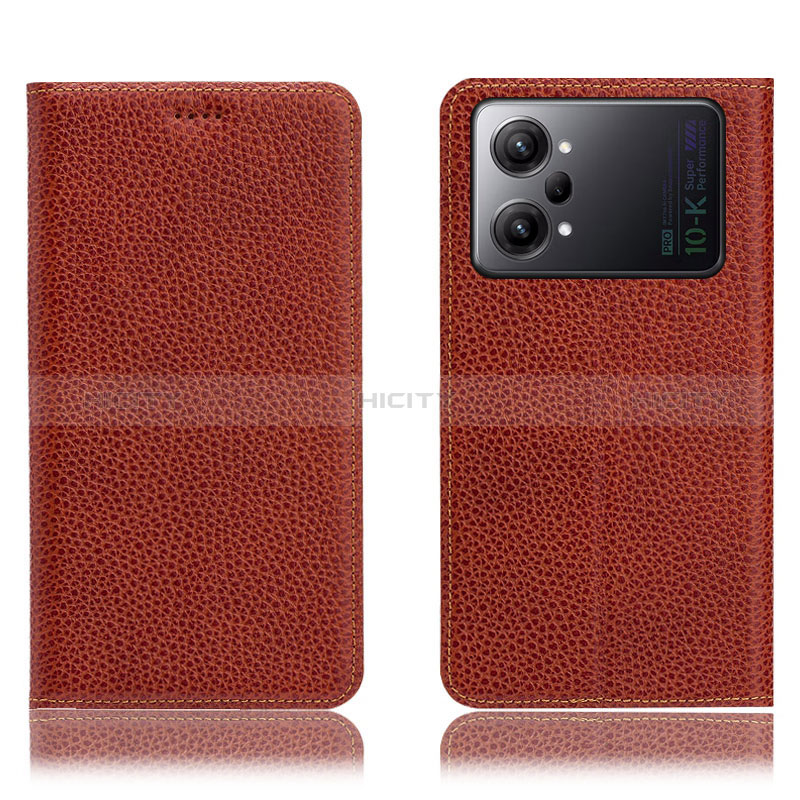 Custodia Portafoglio In Pelle Cover con Supporto H02P per Oppo K10 Pro 5G Marrone