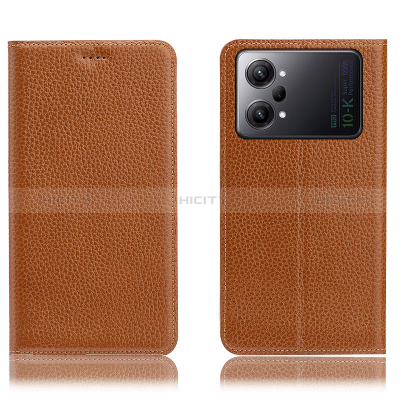 Custodia Portafoglio In Pelle Cover con Supporto H02P per Oppo K10 Pro 5G Marrone Chiaro