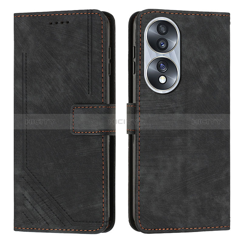 Custodia Portafoglio In Pelle Cover con Supporto H02X per Huawei Honor 70 5G Nero