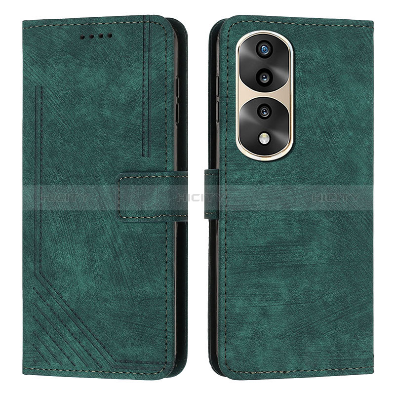 Custodia Portafoglio In Pelle Cover con Supporto H02X per Huawei Honor 70 Pro 5G Verde