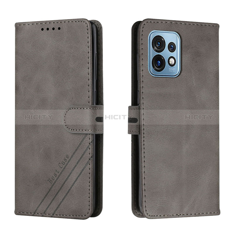 Custodia Portafoglio In Pelle Cover con Supporto H02X per Motorola Moto Edge Plus (2023) 5G Grigio