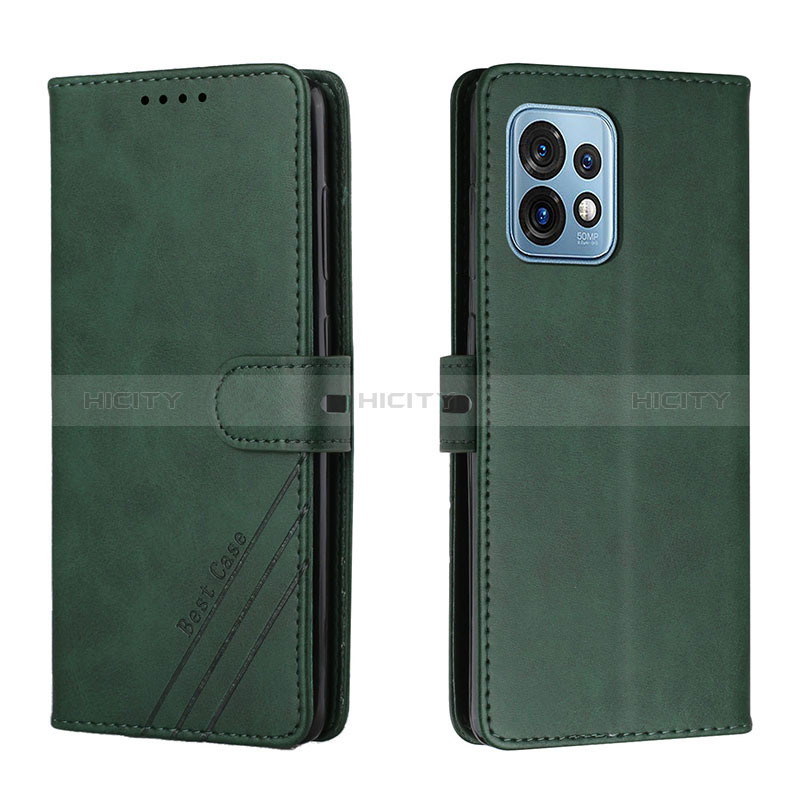 Custodia Portafoglio In Pelle Cover con Supporto H02X per Motorola Moto Edge Plus (2023) 5G Verde