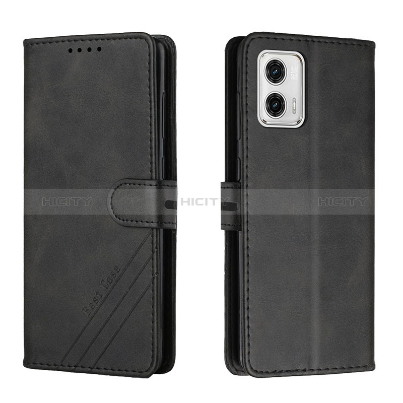 Custodia Portafoglio In Pelle Cover con Supporto H02X per Motorola Moto G73 5G Nero