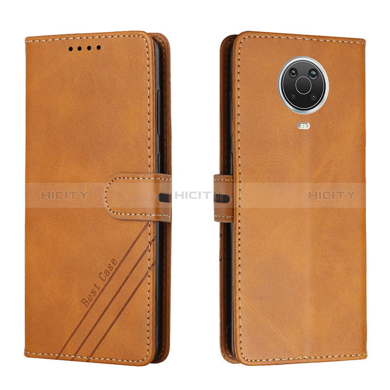 Custodia Portafoglio In Pelle Cover con Supporto H02X per Nokia G10 Marrone Chiaro