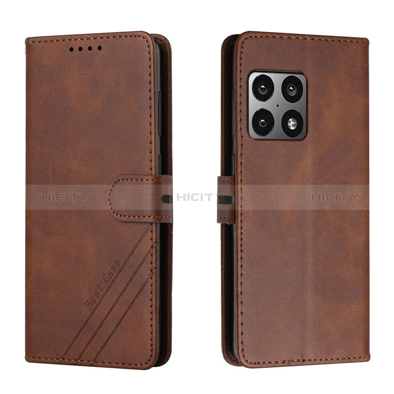 Custodia Portafoglio In Pelle Cover con Supporto H02X per OnePlus 10 Pro 5G Marrone