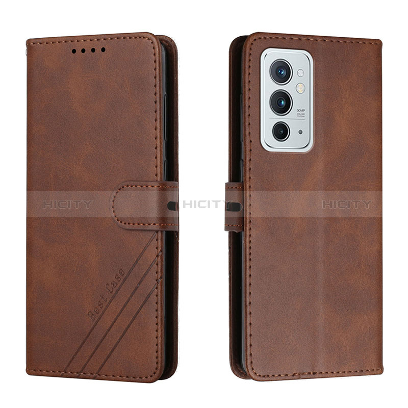 Custodia Portafoglio In Pelle Cover con Supporto H02X per OnePlus 9RT 5G Marrone