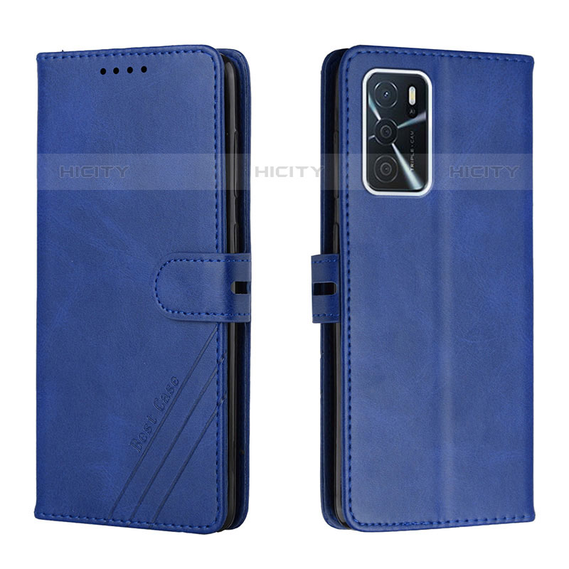 Custodia Portafoglio In Pelle Cover con Supporto H02X per Oppo A53s 5G Blu