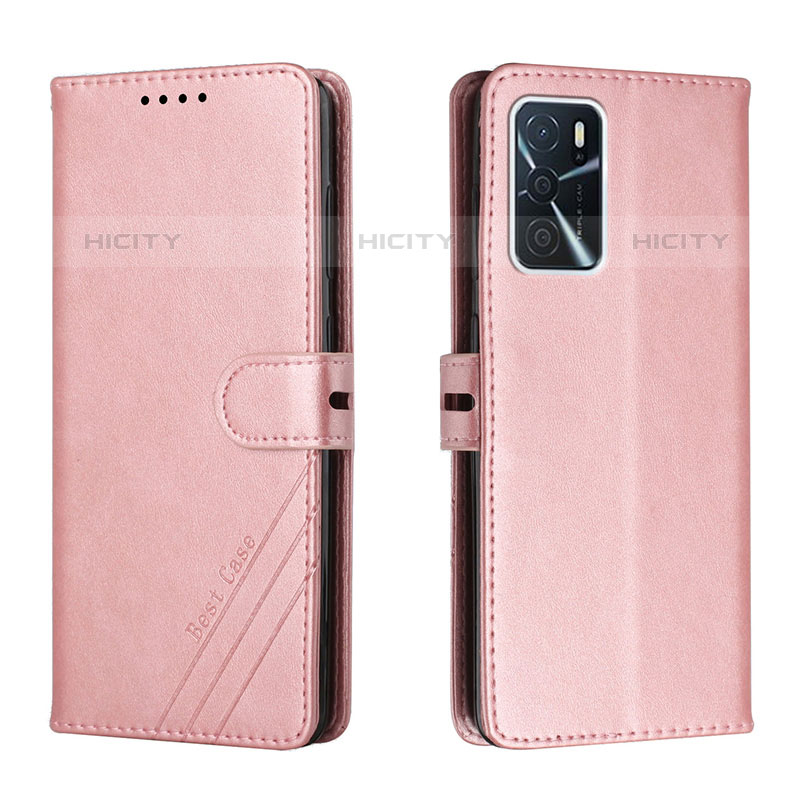 Custodia Portafoglio In Pelle Cover con Supporto H02X per Oppo A53s 5G Oro Rosa