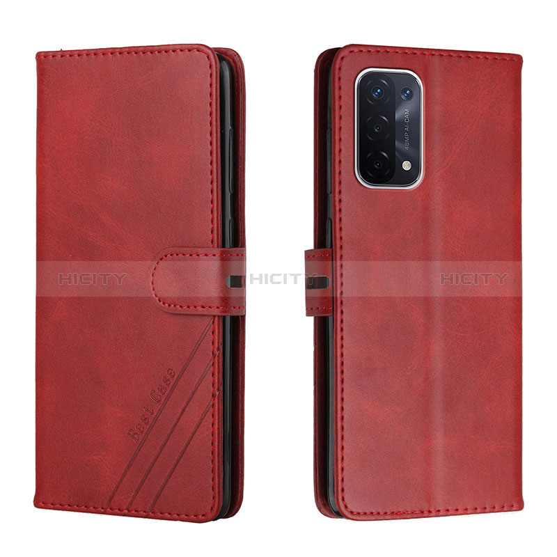 Custodia Portafoglio In Pelle Cover con Supporto H02X per Oppo A54 5G Rosso