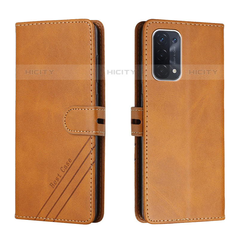 Custodia Portafoglio In Pelle Cover con Supporto H02X per Oppo A93 5G Marrone Chiaro