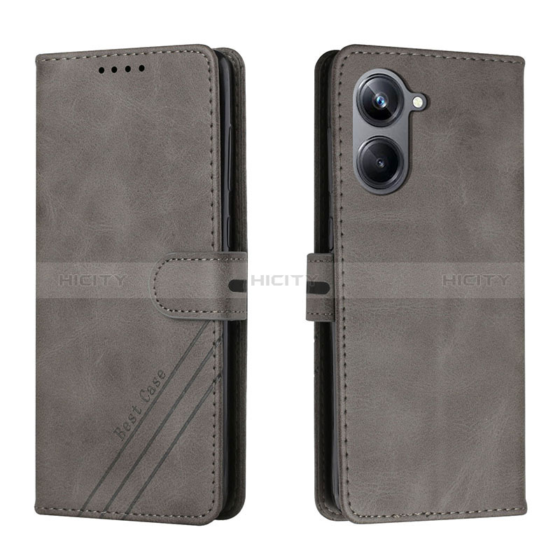 Custodia Portafoglio In Pelle Cover con Supporto H02X per Realme 10 Pro 5G Grigio