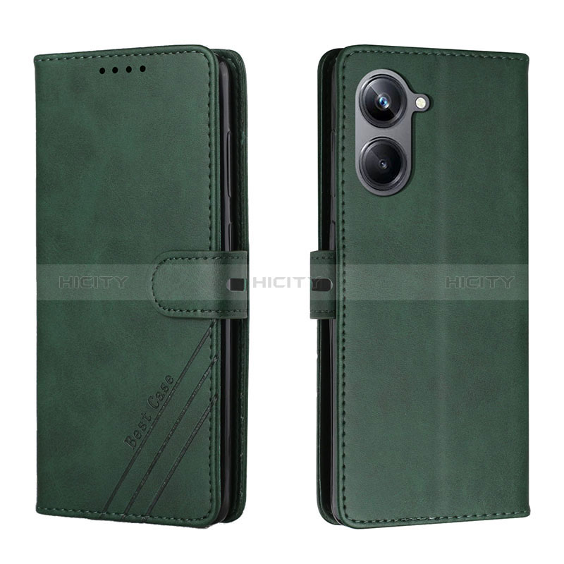 Custodia Portafoglio In Pelle Cover con Supporto H02X per Realme 10 Pro 5G Verde