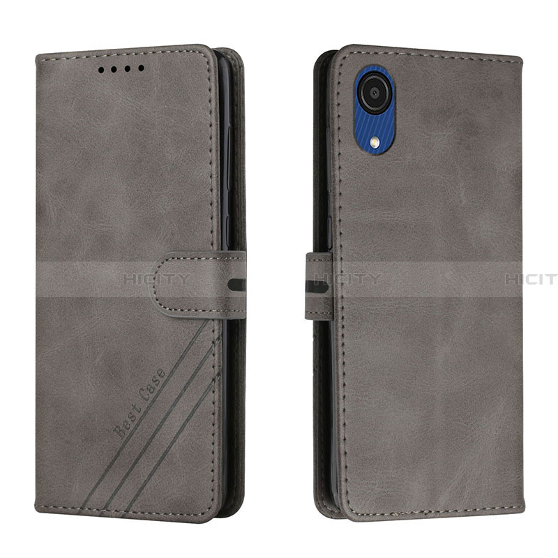 Custodia Portafoglio In Pelle Cover con Supporto H02X per Samsung Galaxy A03 Core Grigio