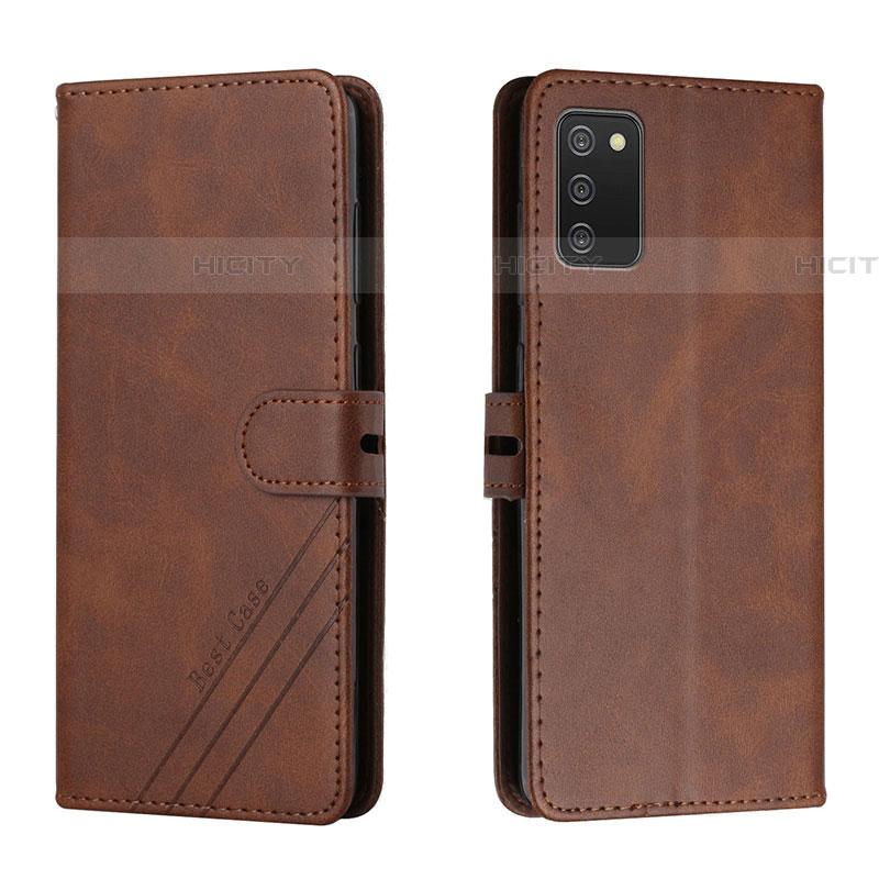 Custodia Portafoglio In Pelle Cover con Supporto H02X per Samsung Galaxy A03s Marrone