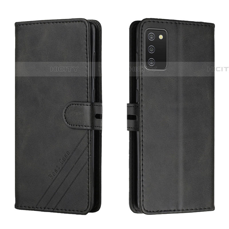 Custodia Portafoglio In Pelle Cover con Supporto H02X per Samsung Galaxy A03s Nero