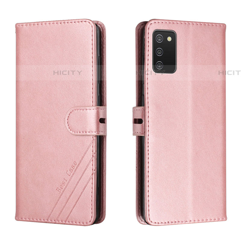 Custodia Portafoglio In Pelle Cover con Supporto H02X per Samsung Galaxy A03s Oro Rosa