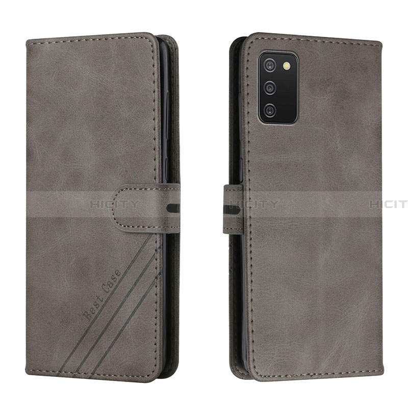 Custodia Portafoglio In Pelle Cover con Supporto H02X per Samsung Galaxy F02S SM-E025F Grigio
