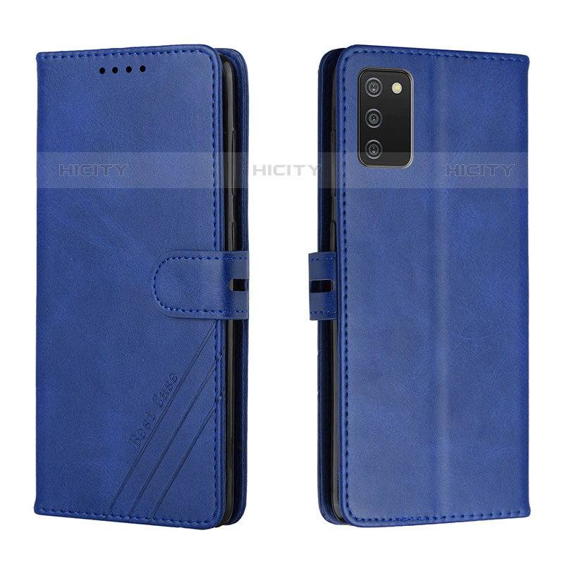 Custodia Portafoglio In Pelle Cover con Supporto H02X per Samsung Galaxy M02s Blu