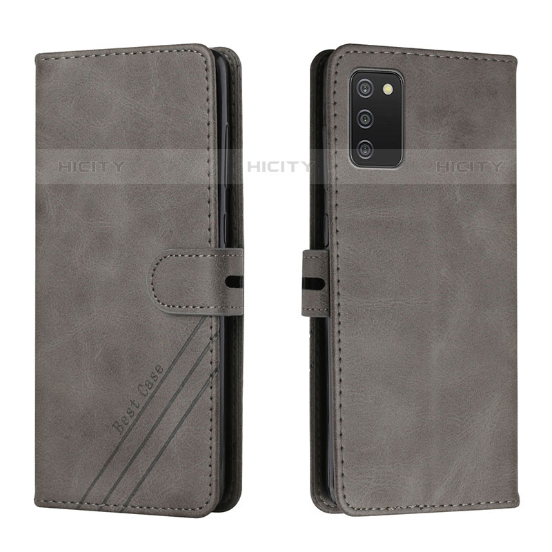 Custodia Portafoglio In Pelle Cover con Supporto H02X per Samsung Galaxy M02s Grigio