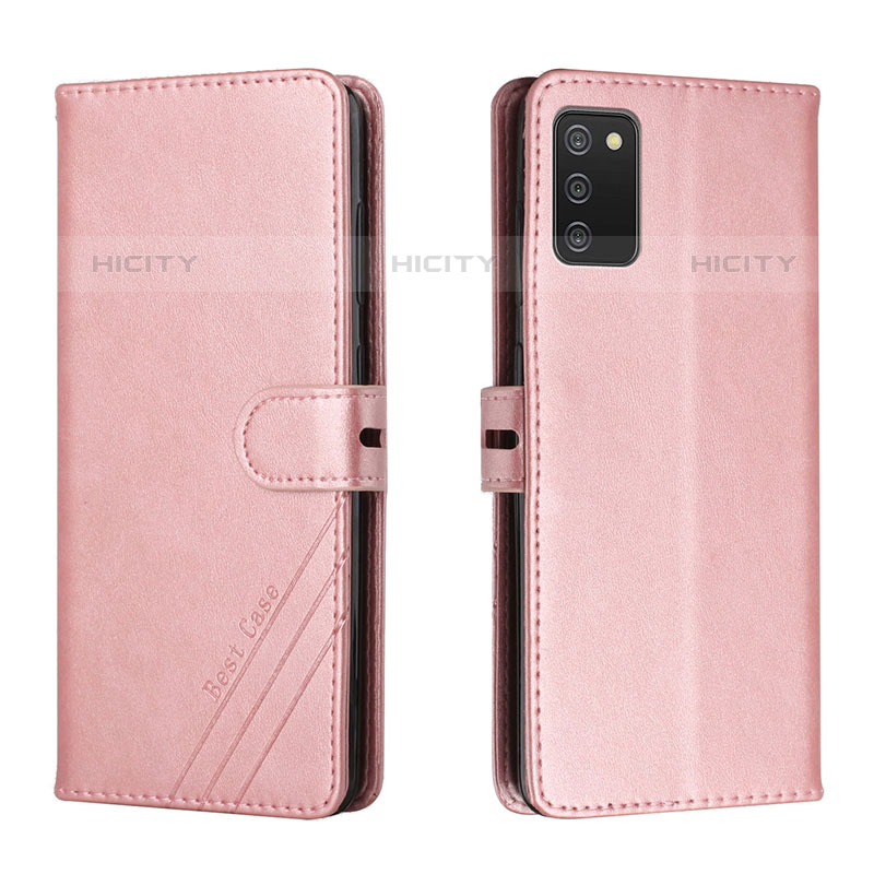 Custodia Portafoglio In Pelle Cover con Supporto H02X per Samsung Galaxy M02s Oro Rosa