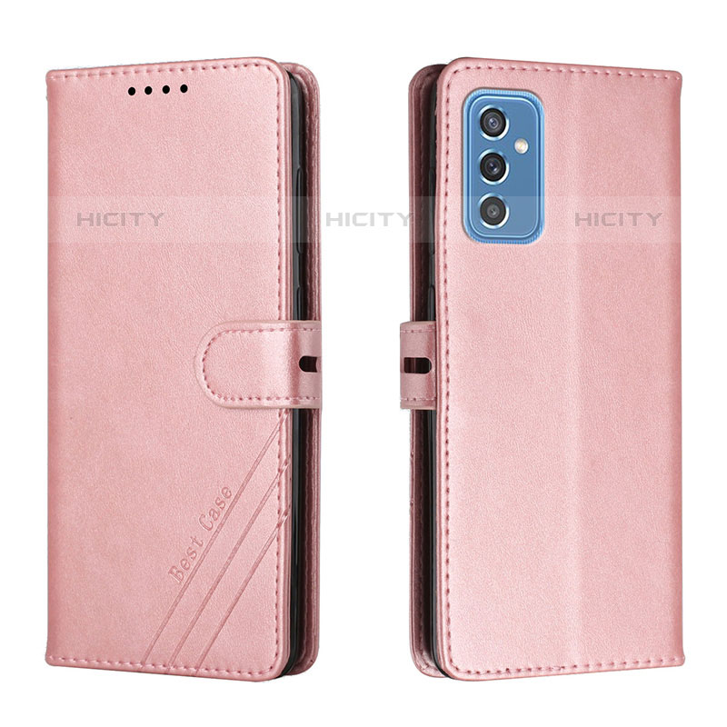 Custodia Portafoglio In Pelle Cover con Supporto H02X per Samsung Galaxy M52 5G Oro Rosa