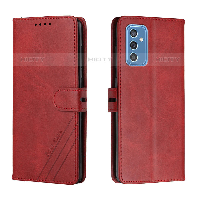 Custodia Portafoglio In Pelle Cover con Supporto H02X per Samsung Galaxy M52 5G Rosso