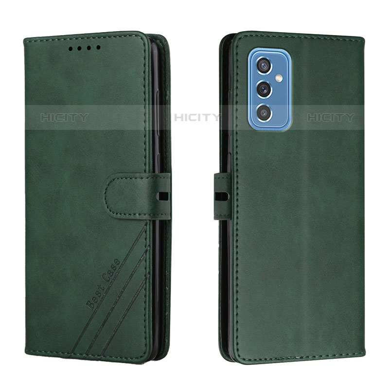 Custodia Portafoglio In Pelle Cover con Supporto H02X per Samsung Galaxy M52 5G Verde