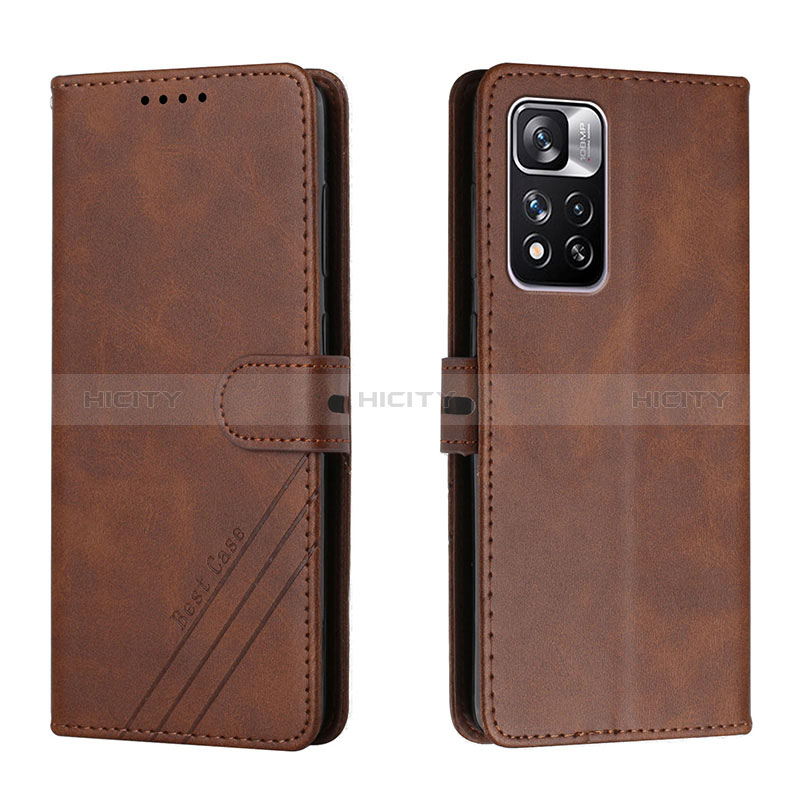 Custodia Portafoglio In Pelle Cover con Supporto H02X per Xiaomi Mi 11i 5G (2022) Marrone