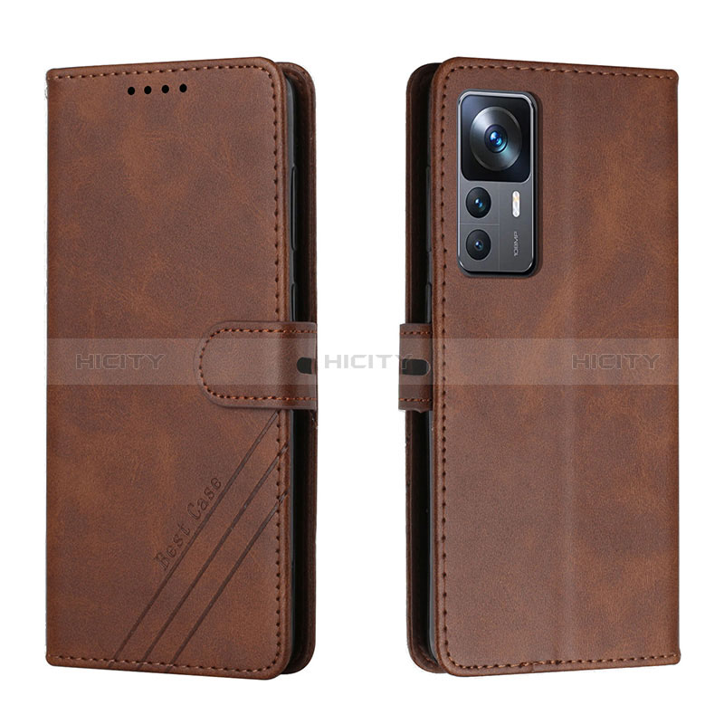 Custodia Portafoglio In Pelle Cover con Supporto H02X per Xiaomi Mi 12T Pro 5G Marrone