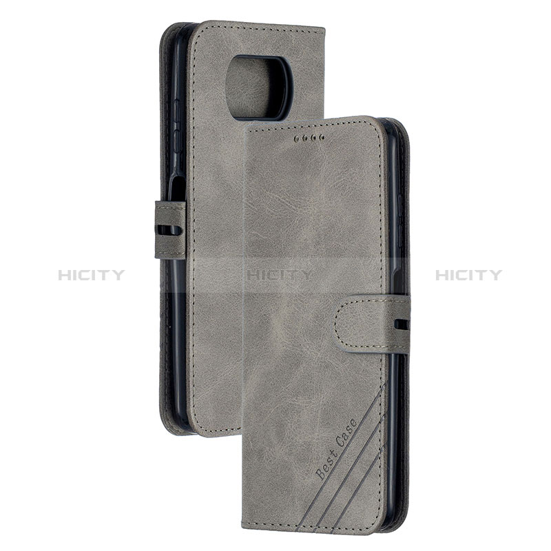 Custodia Portafoglio In Pelle Cover con Supporto H02X per Xiaomi Poco X3 NFC Grigio