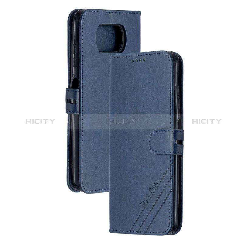 Custodia Portafoglio In Pelle Cover con Supporto H02X per Xiaomi Poco X3 Pro Blu