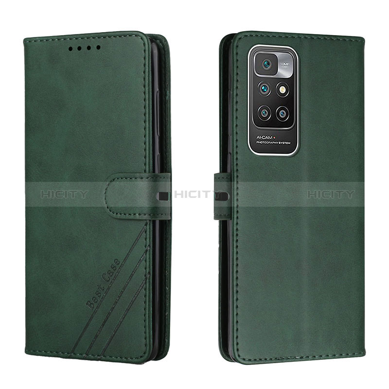 Custodia Portafoglio In Pelle Cover con Supporto H02X per Xiaomi Redmi 10 4G Verde