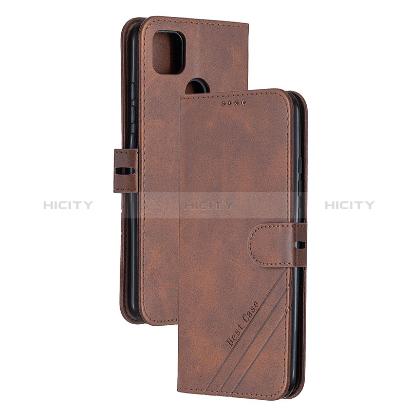 Custodia Portafoglio In Pelle Cover con Supporto H02X per Xiaomi Redmi 10A 4G Marrone