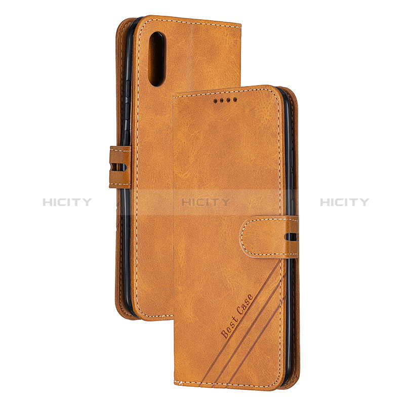 Custodia Portafoglio In Pelle Cover con Supporto H02X per Xiaomi Redmi 9A Marrone Chiaro